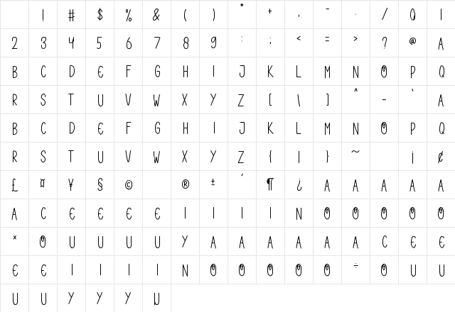 HOCUS POCUS Regular Character Map HOCUS POCUS Regular Character Map