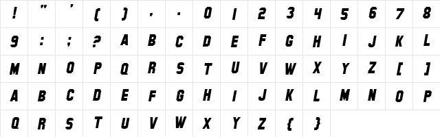 Hollywood Hills Italic Character Map Hollywood Hills Italic Character Map