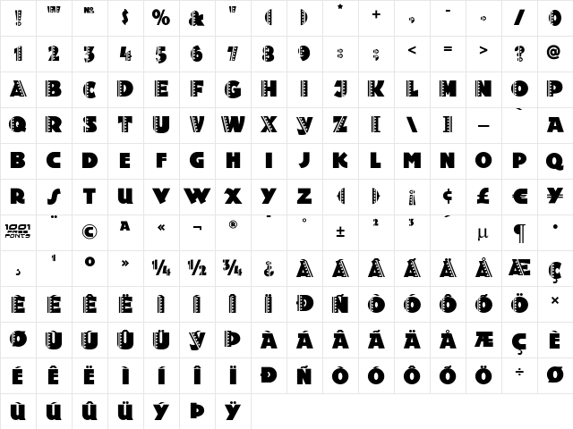Holy Ravioli NF Regular Character Map Holy Ravioli NF Regular Character Map