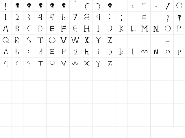 HONEBONE Ukokkei Regular Character Map HONEBONE Ukokkei Regular Character Map