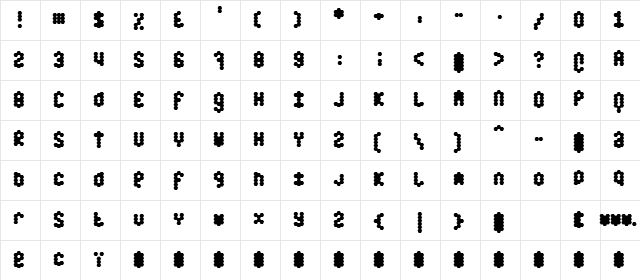 honey Bold Character Map