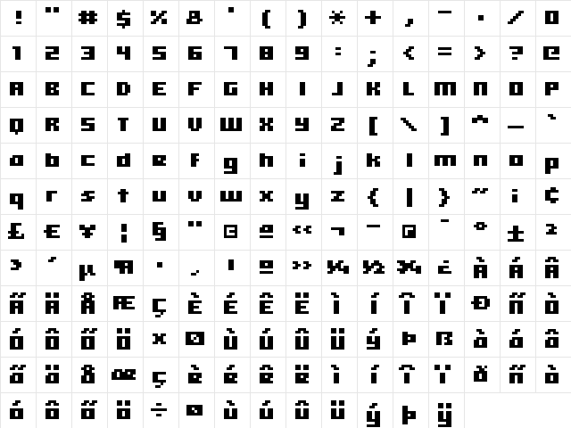 hooge 05_65 Regular Character Map