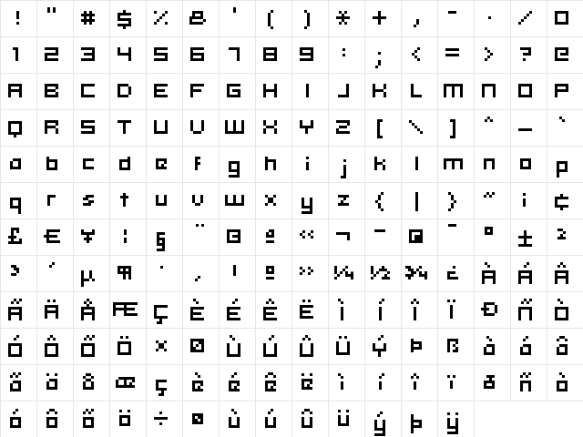 hooge 05_54 Regular Character Map hooge 05_54 Regular Character Map
