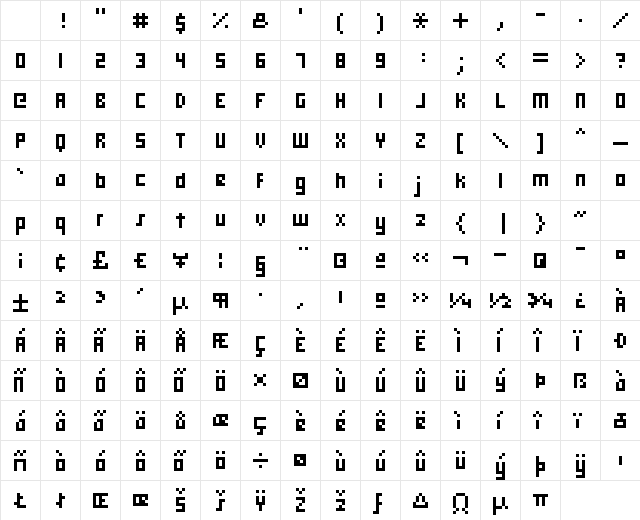 hooge 05_58 Regular Character Map hooge 05_58 Regular Character Map
