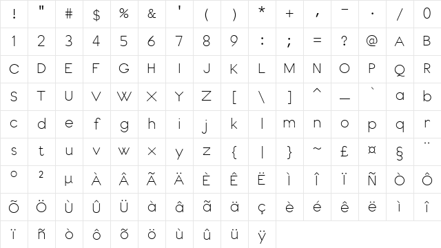 Hoppy Regular Character Map Hoppy Regular Character Map