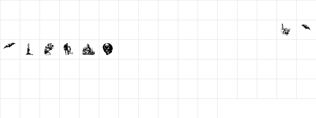 Horror Dingbats Regular Character Map