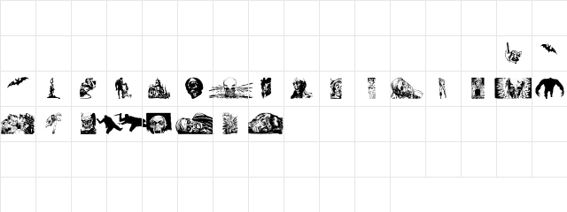 Horror Dingbats Eerie Edition Regular Character Map