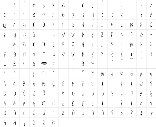 Horroroid Light Character Map Horroroid Light Character Map