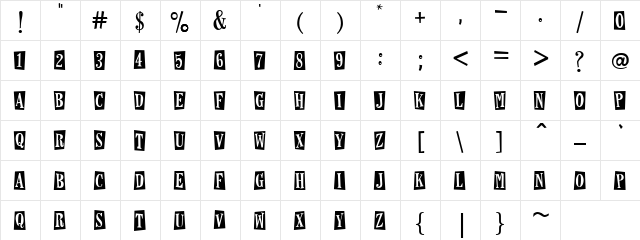 Horseshoes And Lemonade Regular Character Map