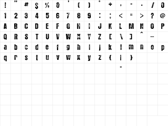 Hotel Coral Essex Regular Character Map