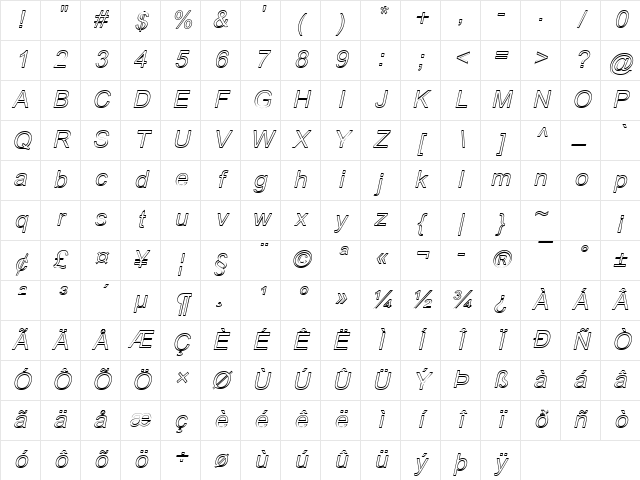 Antenna Regular Character Map