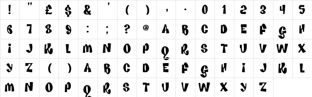 House Of Fun Regular Character Map