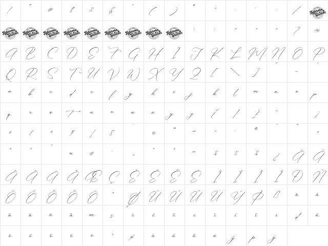 Anthellia DEMO VERSION Regular Character Map Anthellia DEMO VERSION Regular Character Map