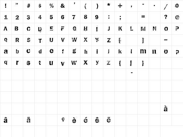 AnthologY Regular Character Map