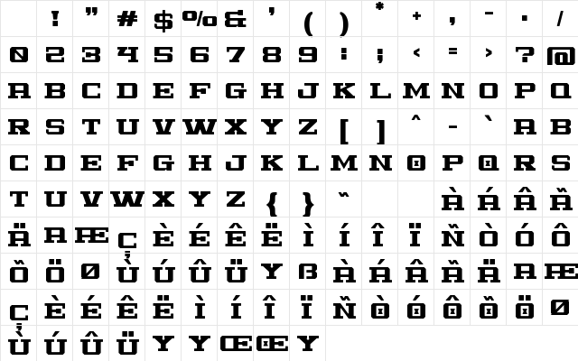 Huggo Regular Character Map Huggo Regular Character Map