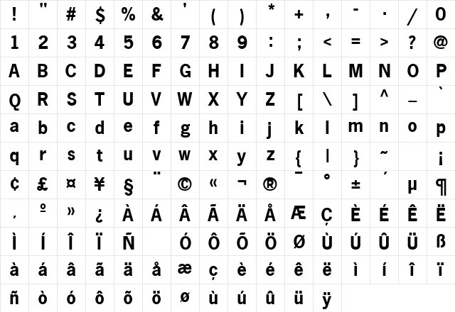 Macro Black SSi Black Character Map Macro Black SSi Black Character Map