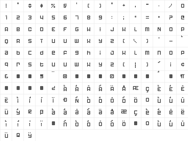 Astronaut II Regular Character Map