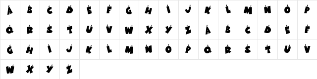 KR Birthday Letters Regular Character Map