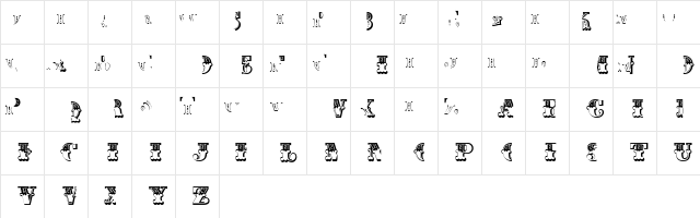 Madame Letters Regular Character Map