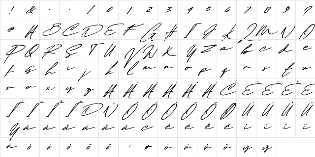 Maddison Signature DEMO oblique DEMO Character Map Maddison Signature DEMO oblique DEMO Character Map