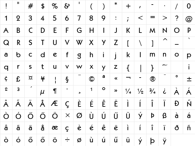 Huni_Kabex Regular Character Map