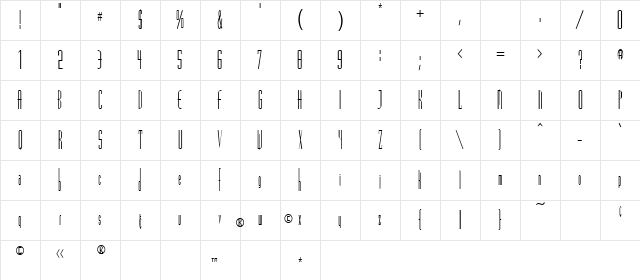 Madrid Regular Character Map