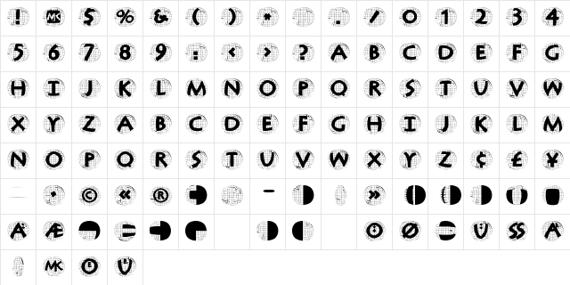 AntiquaInGridBalloons Regular Character Map