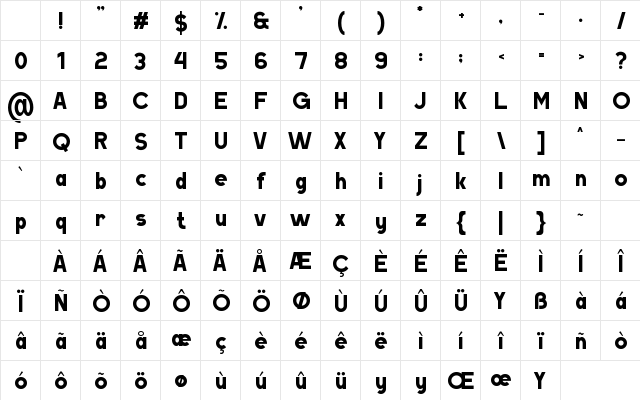 HURDEI Regular Character Map HURDEI Regular Character Map