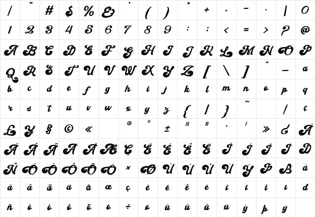 Huron Texture Regular Character Map Huron Texture Regular Character Map