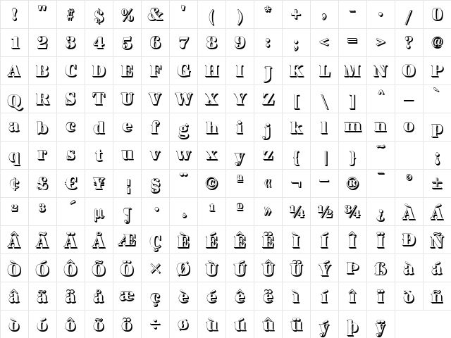 AntiquaSh-Cd-Heavy Regular Character Map AntiquaSh-Cd-Heavy Regular Character Map
