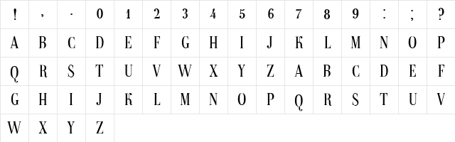 Magazine Regular Character Map Magazine Regular Character Map
