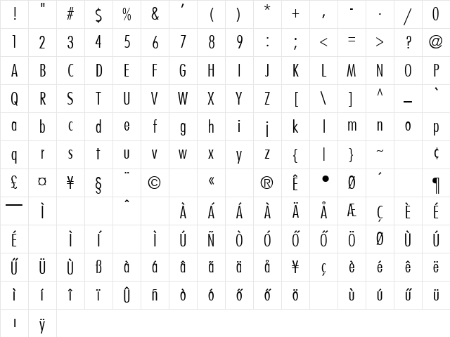 Hu_Belmi Regular Character Map