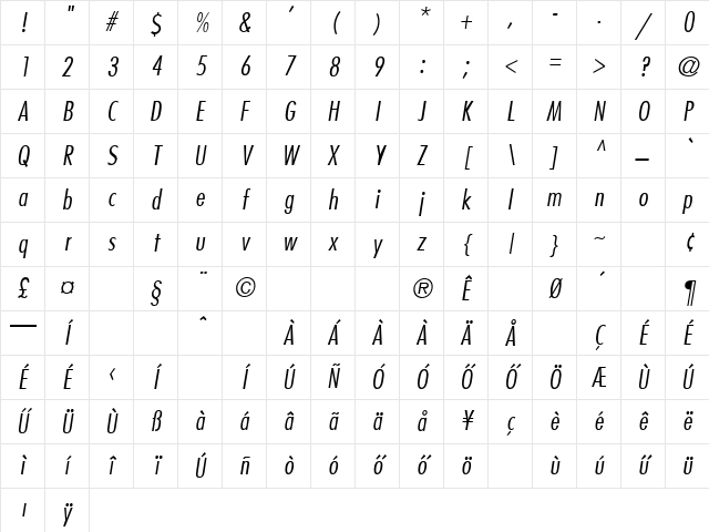 Hu_Belmu Regular Character Map