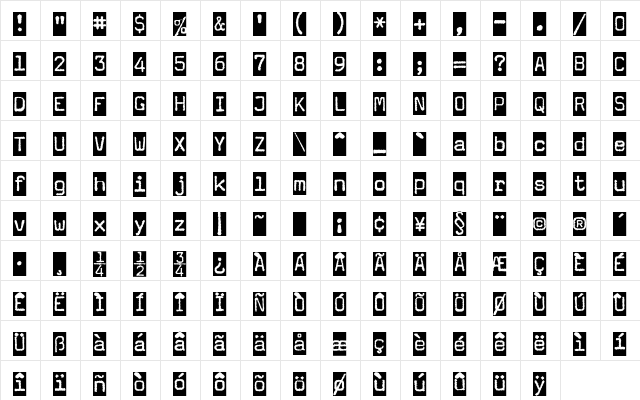 Magda Medium Character Map