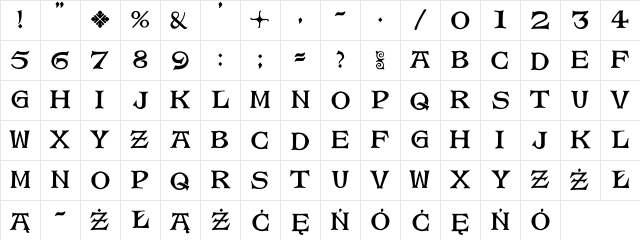 Magda Regular Character Map
