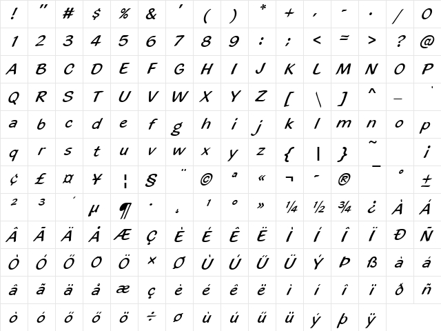 Hu_Black Regular Character Map