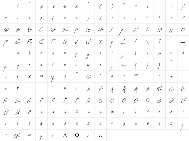 Maggie Regular Character Map