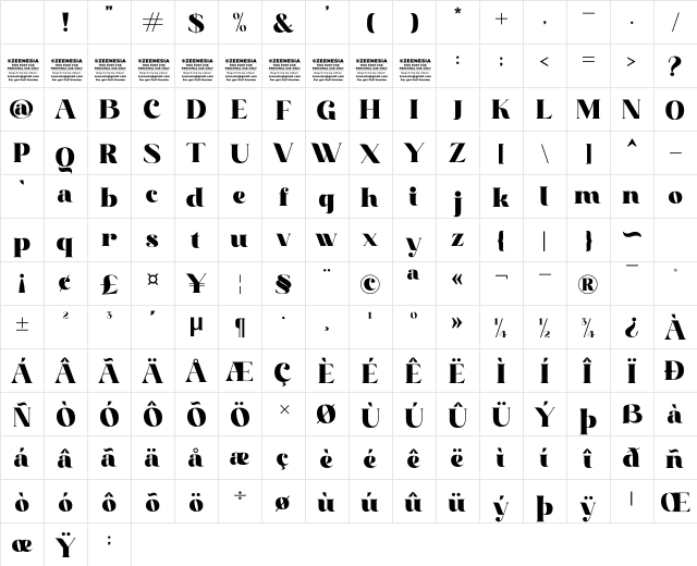 Maghie Personal Use Only Regular Character Map