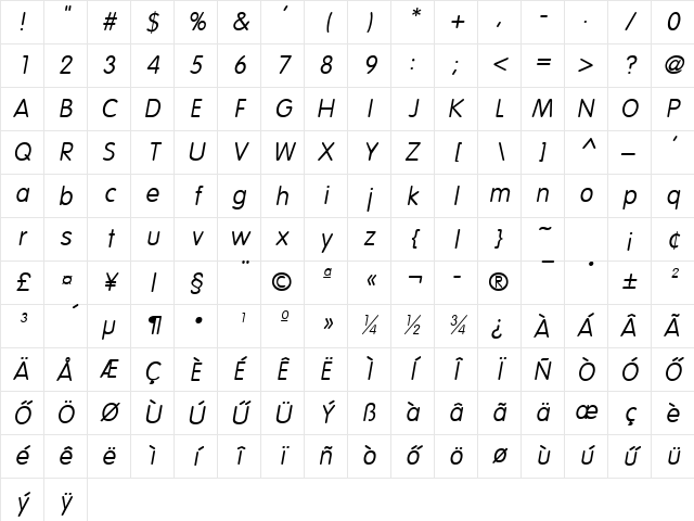 Hu_Expef Regular Character Map Hu_Expef Regular Character Map
