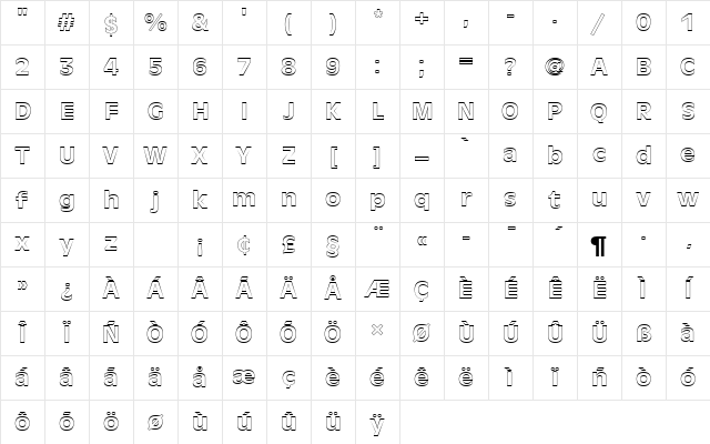 AntiqueOliTMedOu1 Regular Character Map