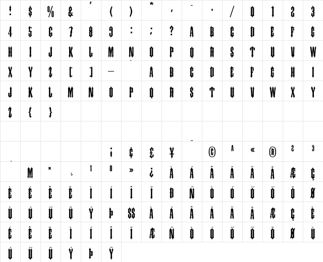 Hu_Ireq Regular Character Map Hu_Ireq Regular Character Map