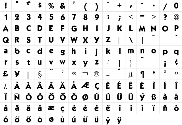 Hu_Kabeq Regular Character Map
