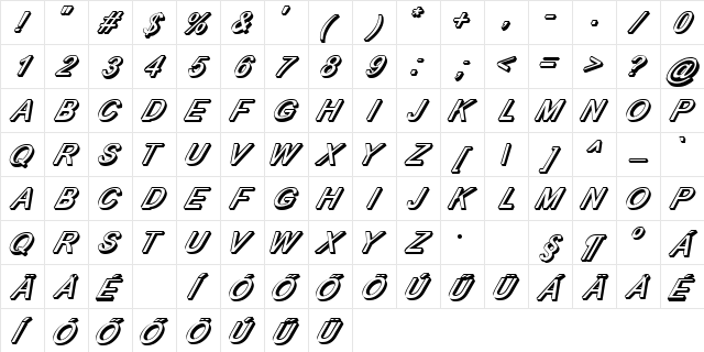 Hu_Megyb Regular Character Map