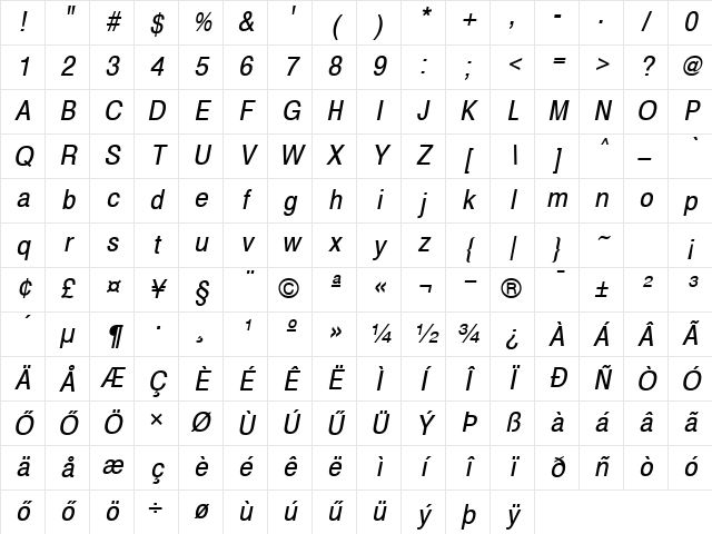 Hu_Sans Cn Oblique Regular Character Map Hu_Sans Cn Oblique Regular Character Map