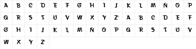 KR Cane Letters Regular Character Map