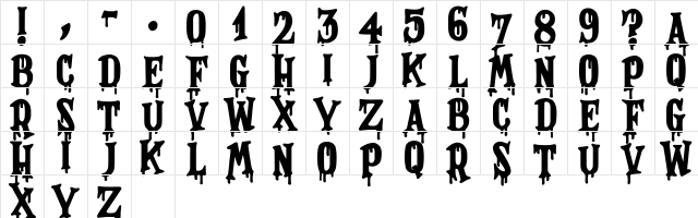 Magnificent Nightmare Regular Character Map