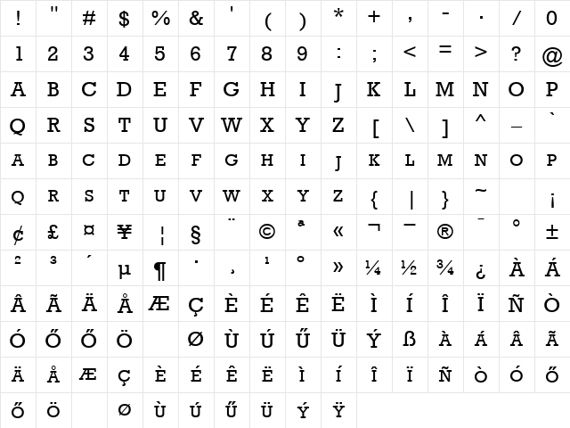 Hu_ShakewellExpert Regular Character Map Hu_ShakewellExpert Regular Character Map