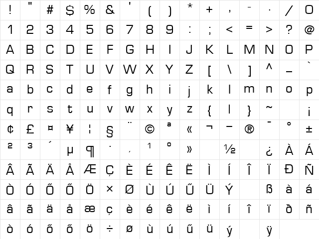 Hu_Style Regular Character Map Hu_Style Regular Character Map
