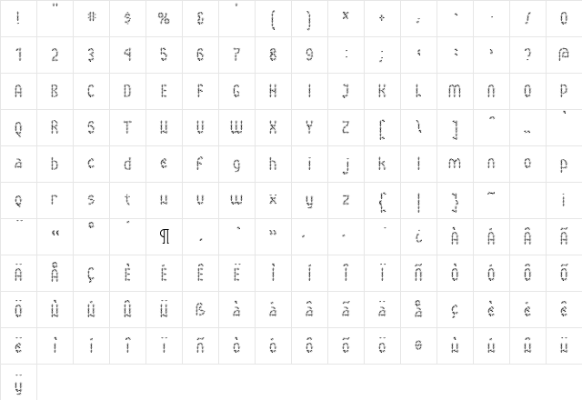 AntsyPantsy Regular Character Map