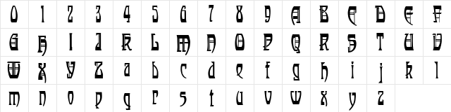 Antwerp Text Regular Character Map